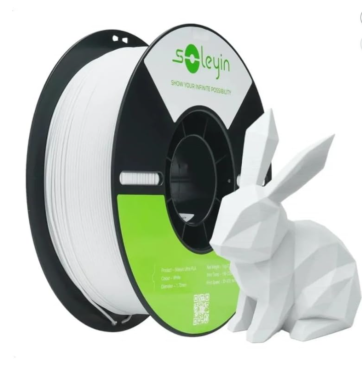 Soleyin Ultra PLA Filament – Matte White – 1.75mm | 1kg